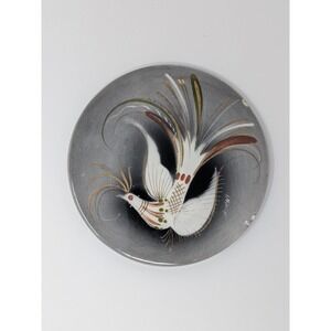 Mid-Century Modern Sascha BRASTOFF Peacock plate signed POTTERY